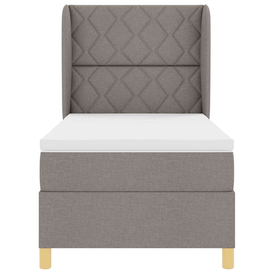 Boxspringbed met hoofdeinde Taupe 200 x 100 cm Stof