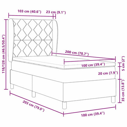 Boxspringbed met hoofdeinde Taupe 200 x 100 cm Stof