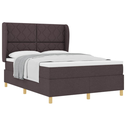 Boxspringbed met hoofdeinde Donkerbruin 190 x 140 cm Stof