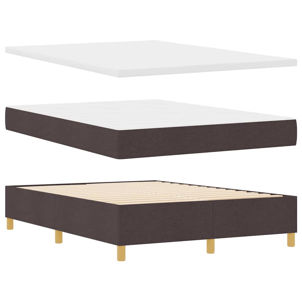 Boxspringbed met hoofdeinde Donkerbruin 190 x 140 cm Stof