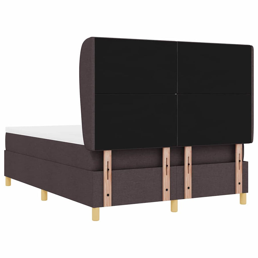 Boxspringbed met hoofdeinde Donkerbruin 190 x 140 cm Stof