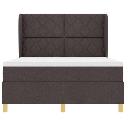 Boxspringbed met hoofdeinde Donkerbruin 190 x 140 cm Stof