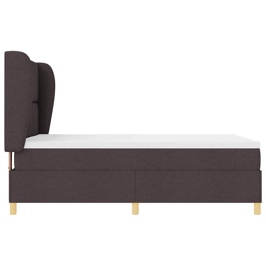 Boxspringbed met hoofdeinde Donkerbruin 190 x 140 cm Stof