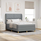 Boxspringbed lichtgrijs 200x140 cm met matras