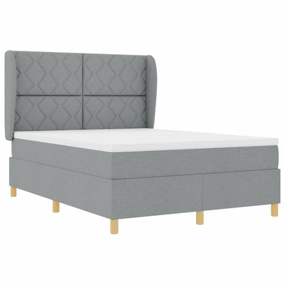 Boxspringbed met hoofdeinde Lichtgrijs 200 x 140 cm Stof