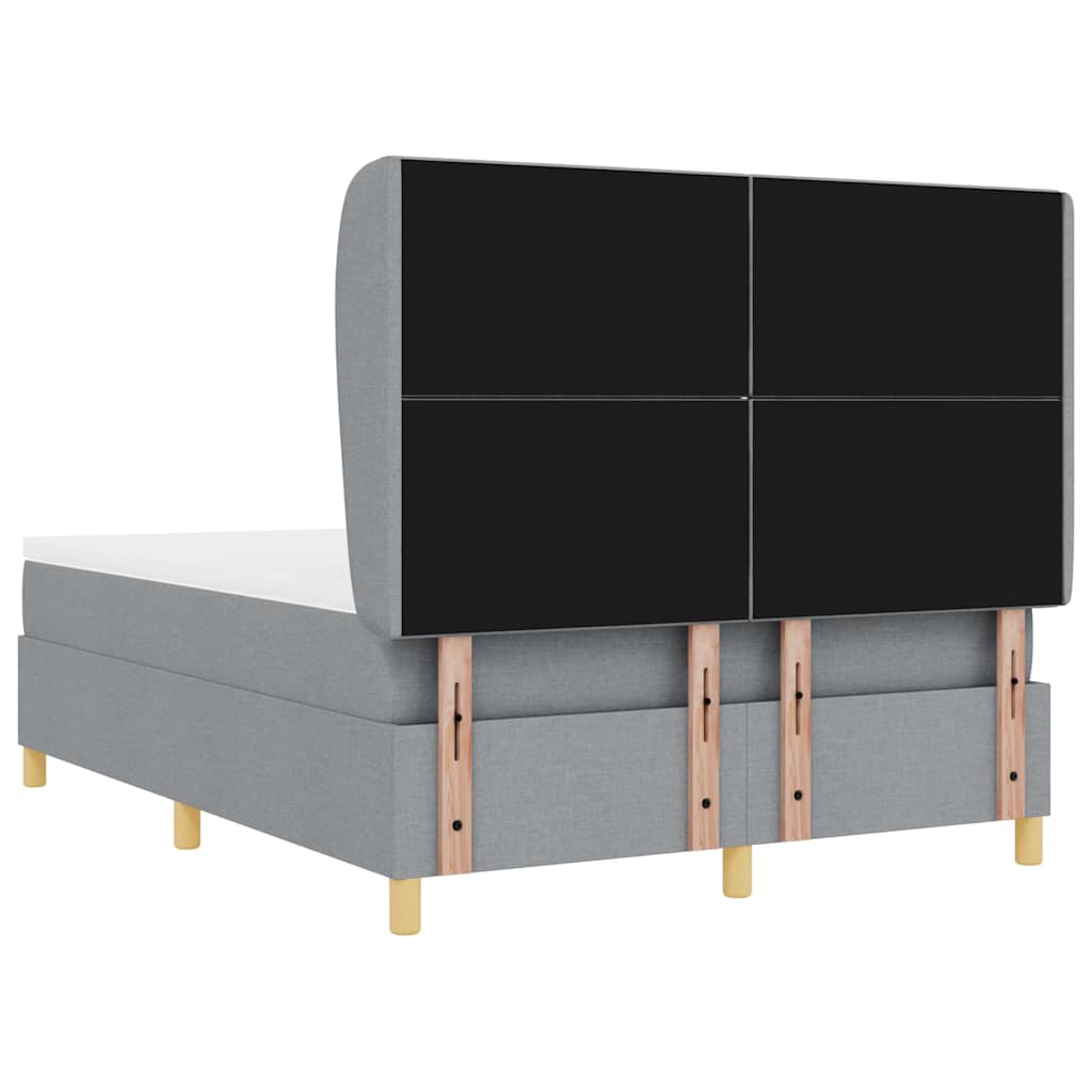Boxspringbed met hoofdeinde Lichtgrijs 200 x 140 cm Stof