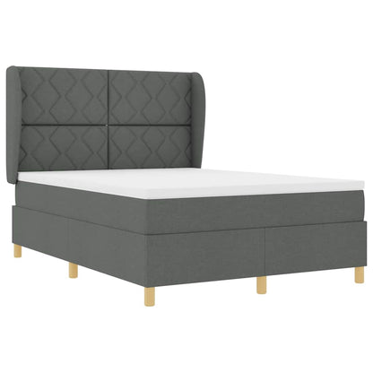 Boxspringbed met hoofdeinde Donkergrijs 200 x 140 cm Stof