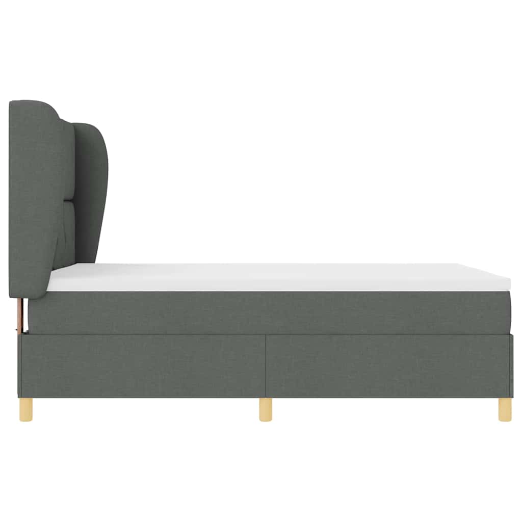Boxspringbed met hoofdeinde Donkergrijs 200 x 140 cm Stof