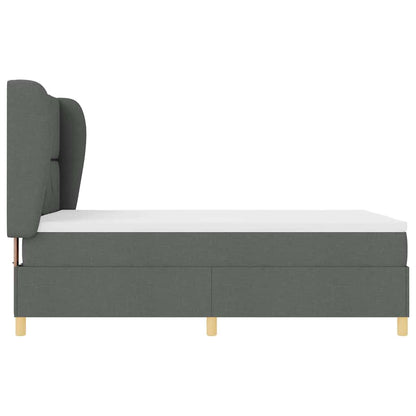 Boxspringbed met hoofdeinde Donkergrijs 200 x 140 cm Stof