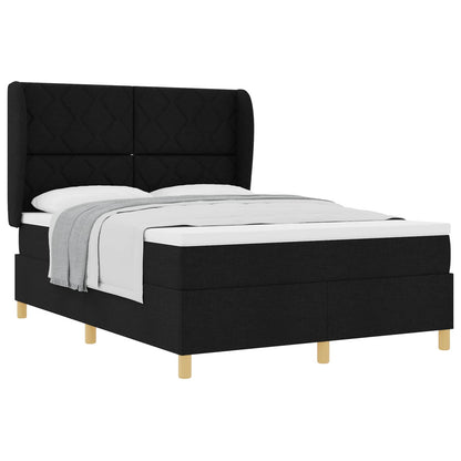 Boxspringbed met hoofdeinde Zwart 200 x 140 cm Stof