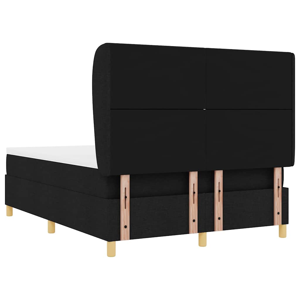 Boxspringbed met hoofdeinde Zwart 200 x 140 cm Stof
