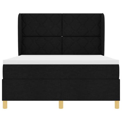 Boxspringbed met hoofdeinde Zwart 200 x 140 cm Stof