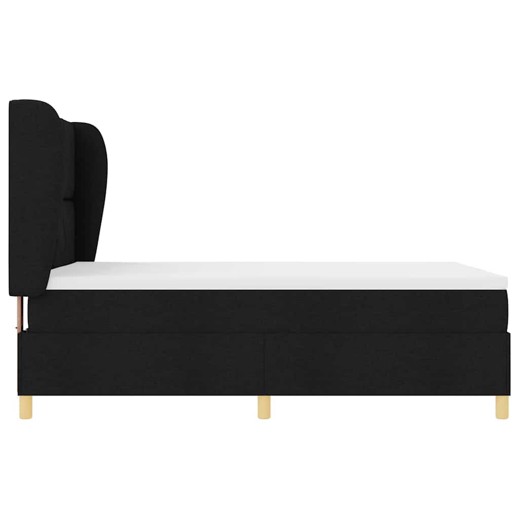 Boxspringbed met hoofdeinde Zwart 200 x 140 cm Stof