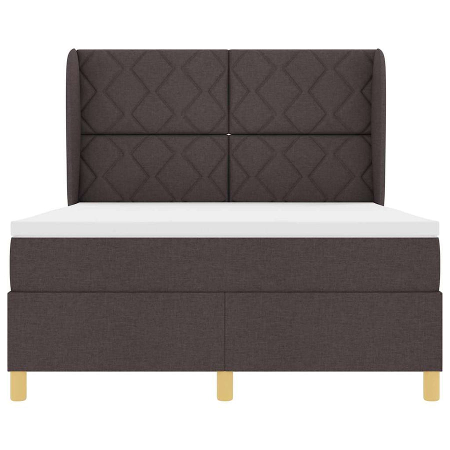 Boxspringbed met hoofdeinde Donkerbruin 200 x 140 cm Stof