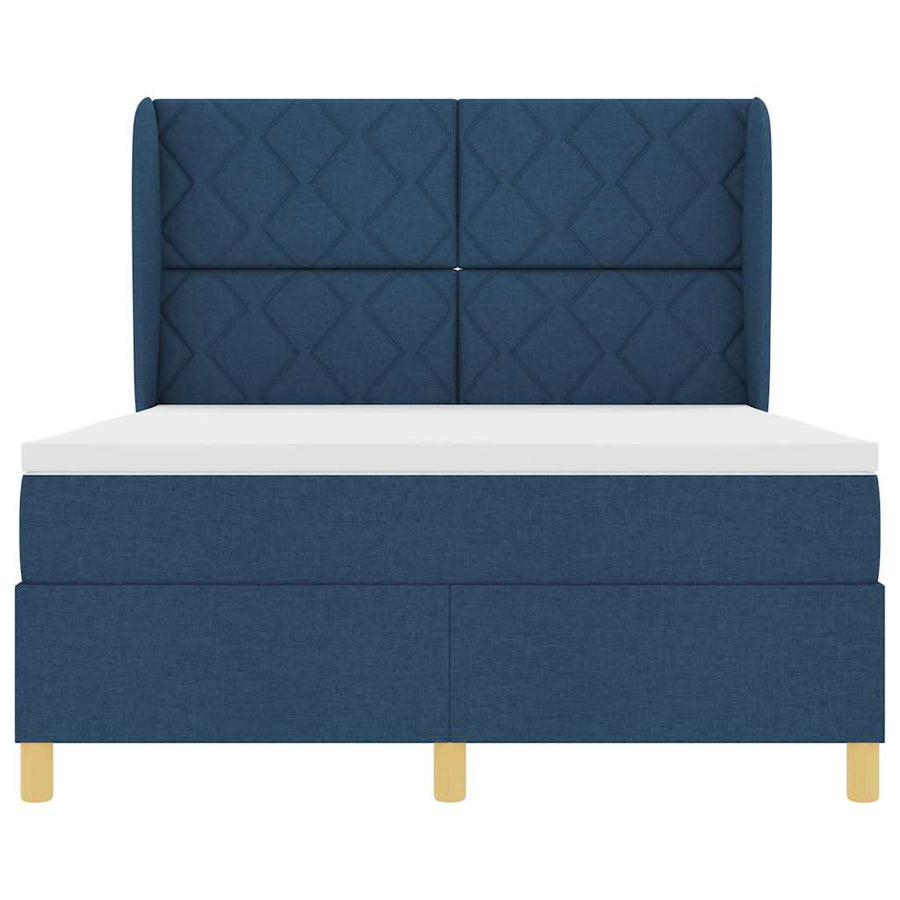 Boxspringbed met hoofdeinde Blauw 200 x 140 cm Stof
