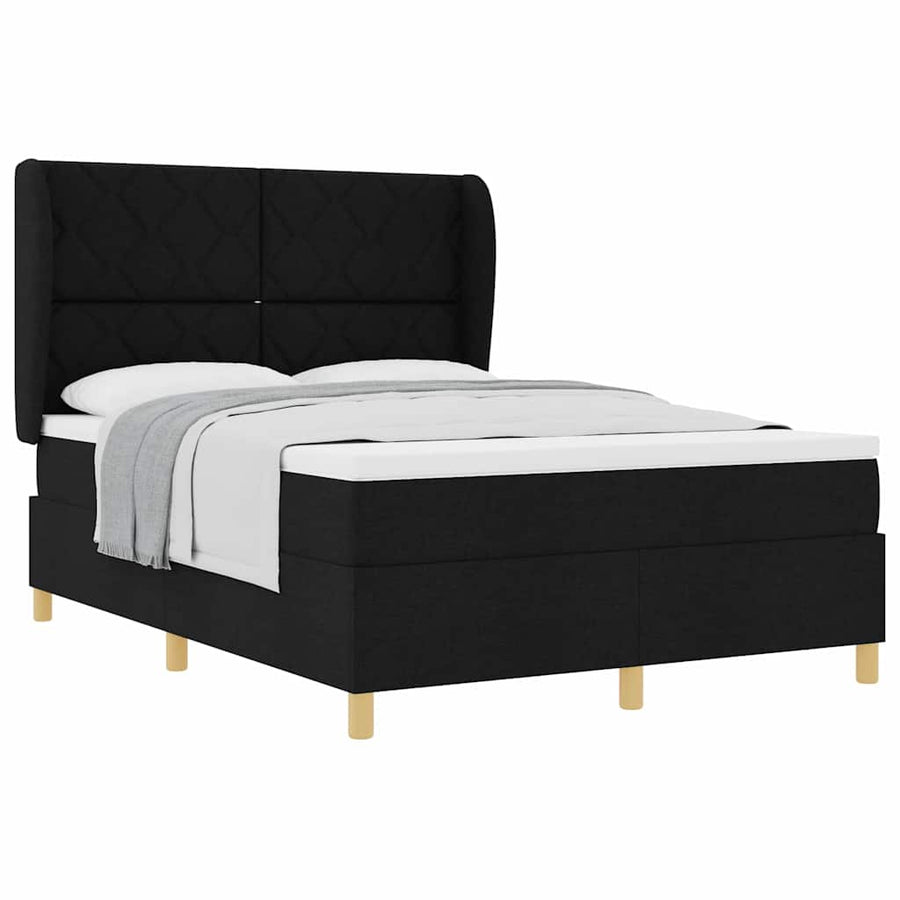 Boxspringbed met Matras Donkergrijs 90x190 cm met matras Zwart