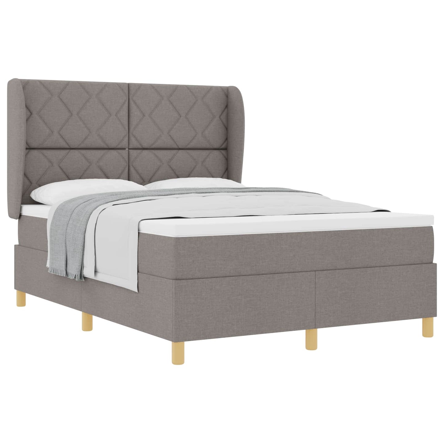 Boxspringbed met hoofdeinde Taupe 200 x 160 cm Stof
