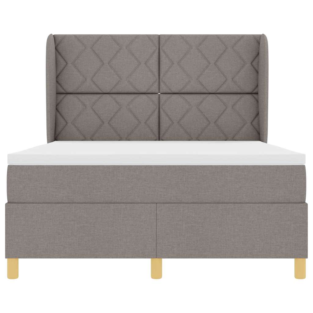 Boxspringbed met hoofdeinde Taupe 200 x 160 cm Stof
