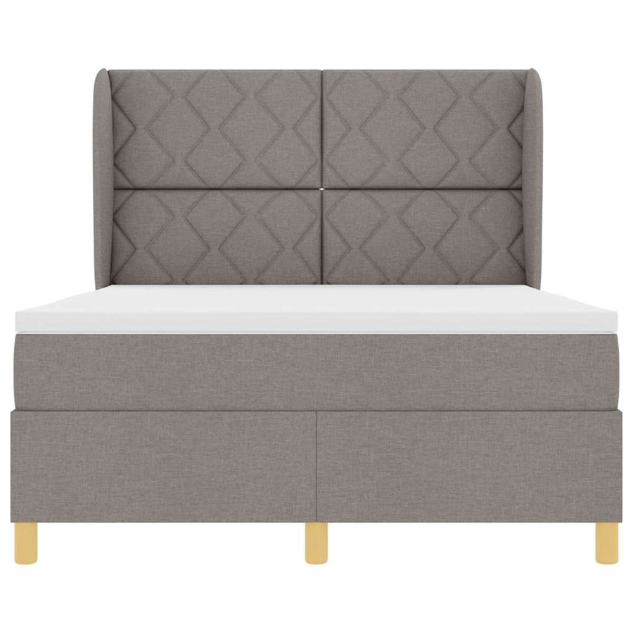 Boxspringbed met hoofdeinde Taupe 200 x 160 cm Stof