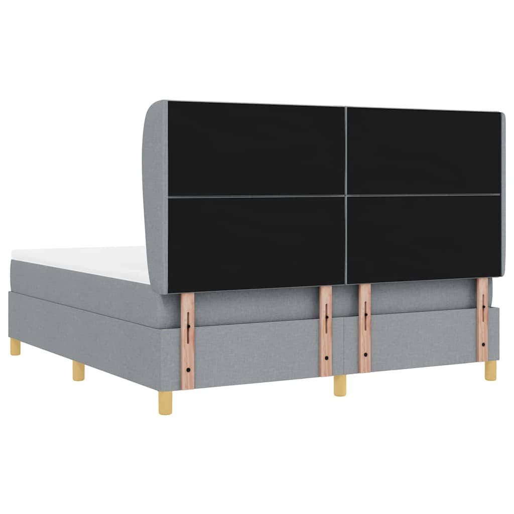 Boxspringbed met hoofdeinde Lichtgrijs 200 x 180 cm Stof