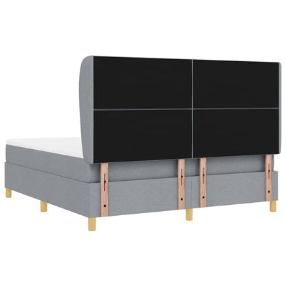 Boxspringbed met hoofdeinde Lichtgrijs 200 x 180 cm Stof