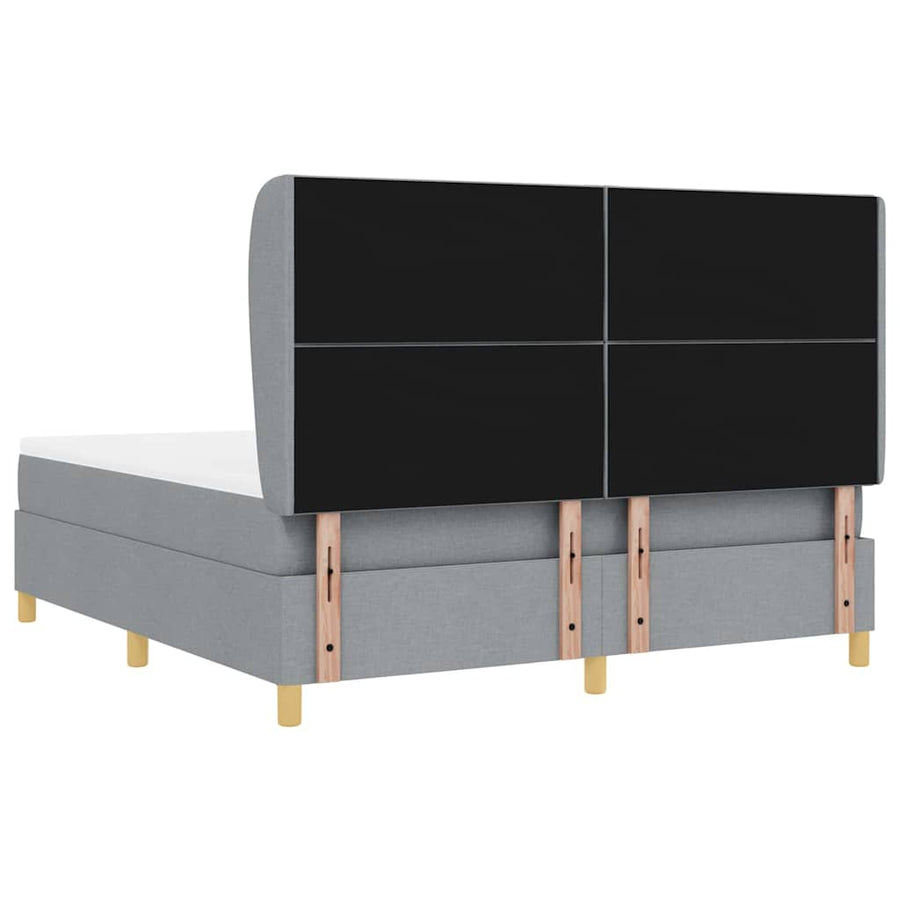 Boxspringbed met hoofdeinde Lichtgrijs 200 x 180 cm Stof