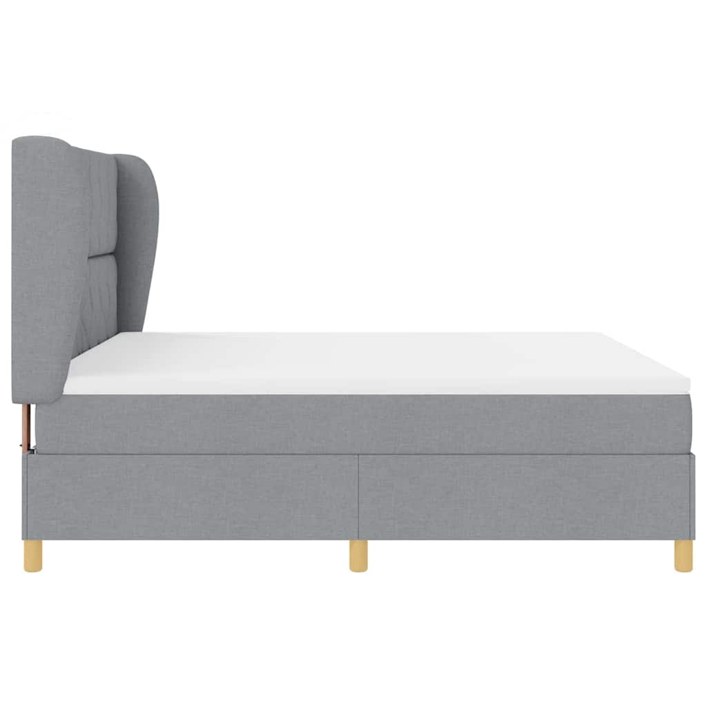 Boxspringbed met hoofdeinde Lichtgrijs 200 x 180 cm Stof