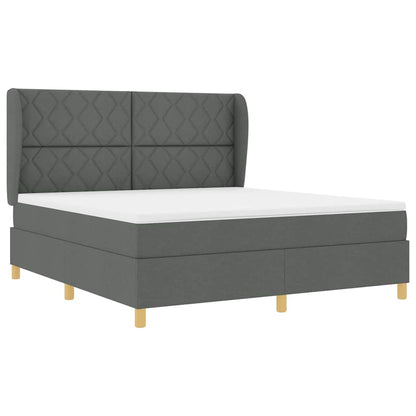 Boxspringbed met hoofdeinde Donkergrijs 200 x 180 cm Stof