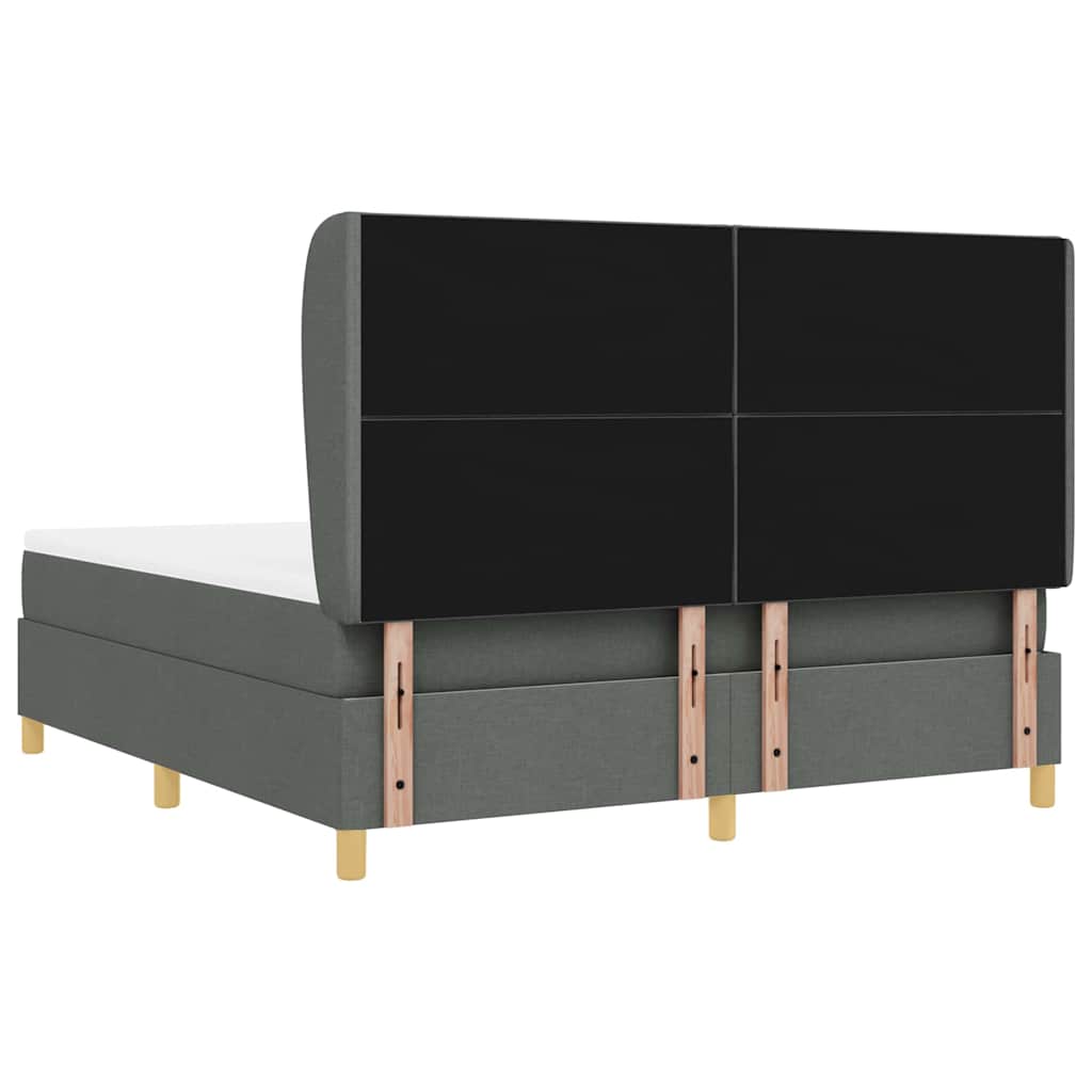 Boxspringbed met hoofdeinde Donkergrijs 200 x 180 cm Stof