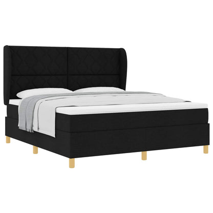 Boxspringbed met hoofdeinde Zwart 200 x 180 cm Stof