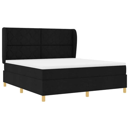 Boxspringbed met hoofdeinde Zwart 200 x 180 cm Stof