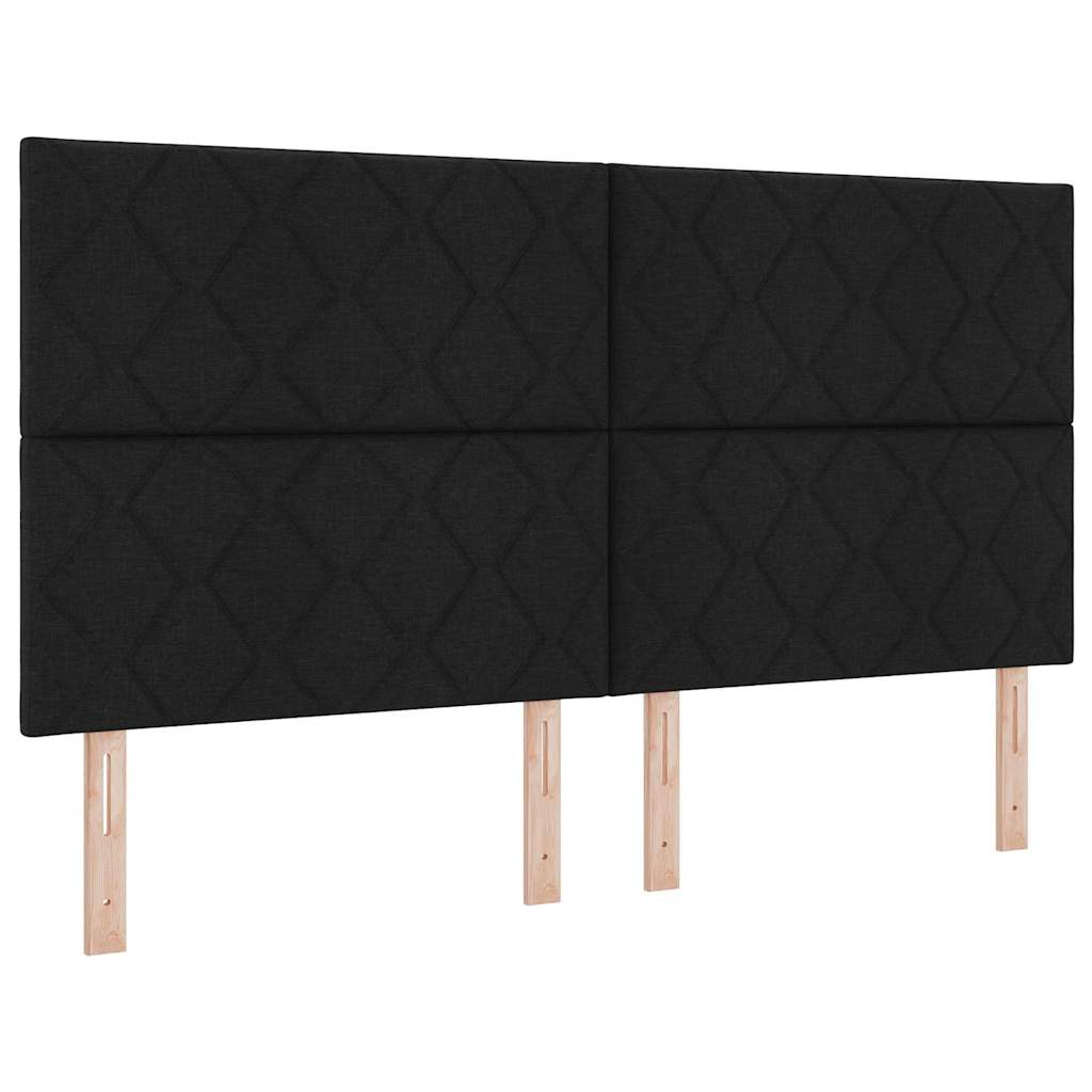 Boxspringbed met hoofdeinde Zwart 200 x 180 cm Stof