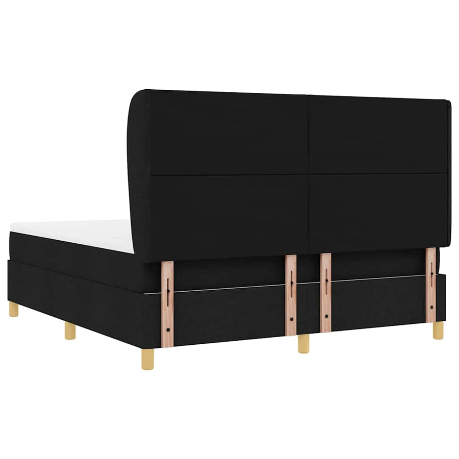 Boxspringbed met hoofdeinde Zwart 200 x 180 cm Stof