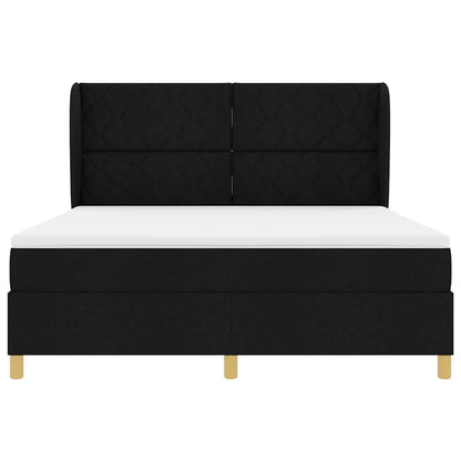 Boxspringbed met hoofdeinde Zwart 200 x 180 cm Stof