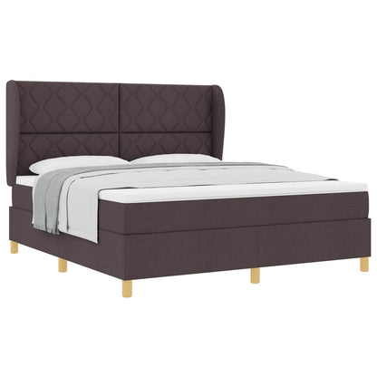 Boxspringbed met hoofdeinde Donkerbruin 200 x 180 cm Stof