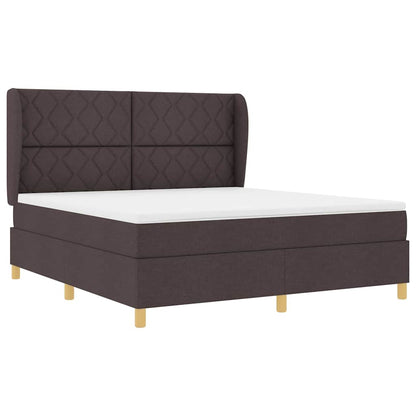 Boxspringbed met hoofdeinde Donkerbruin 200 x 180 cm Stof