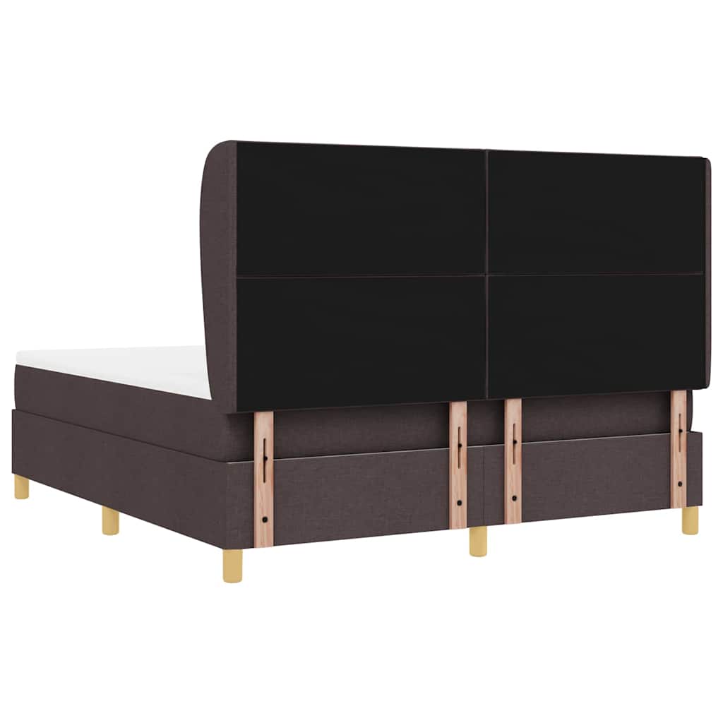 Boxspringbed met hoofdeinde Donkerbruin 200 x 180 cm Stof
