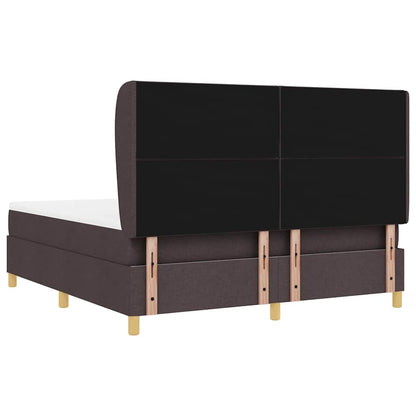 Boxspringbed met hoofdeinde Donkerbruin 200 x 180 cm Stof