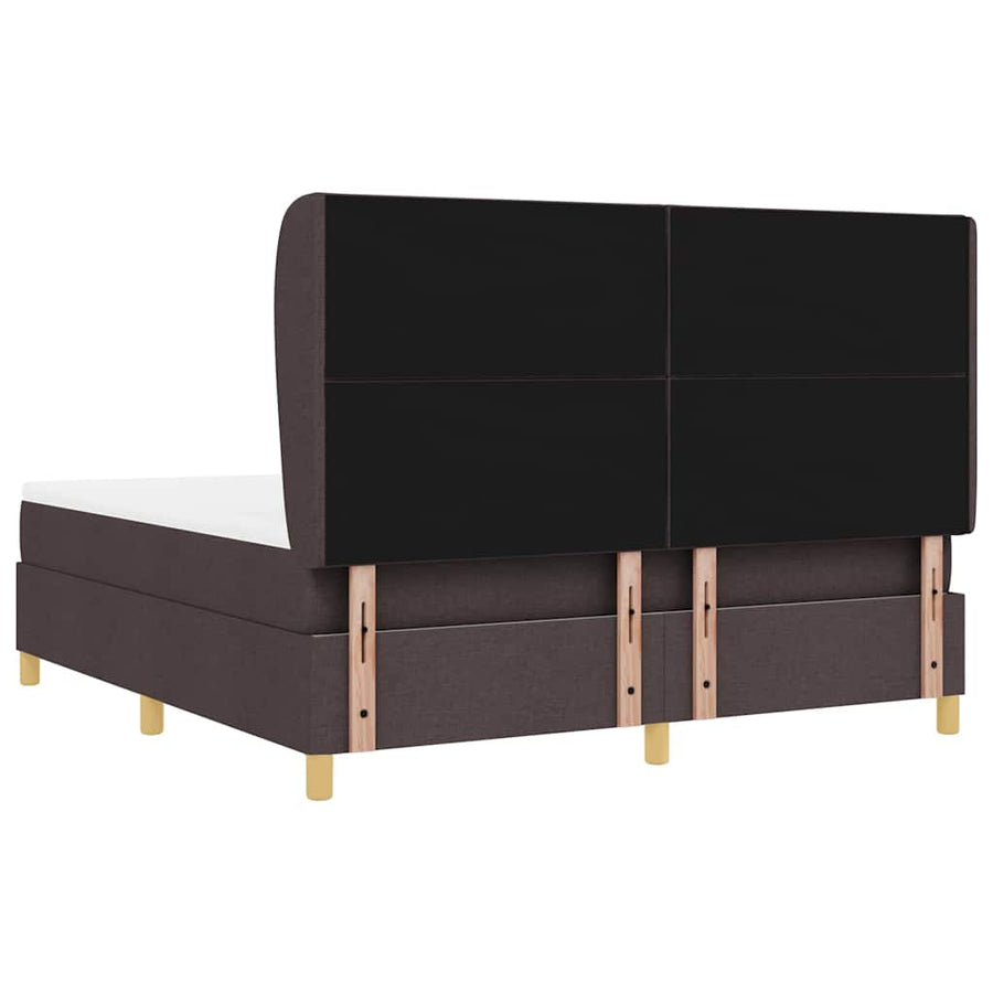 Boxspringbed met hoofdeinde Donkerbruin 200 x 180 cm Stof