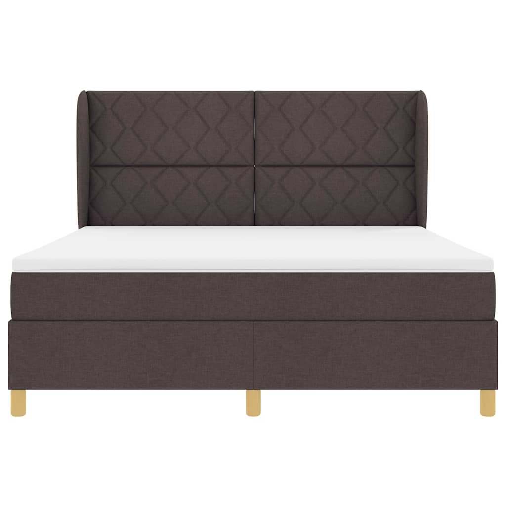 Boxspringbed met hoofdeinde Donkerbruin 200 x 180 cm Stof