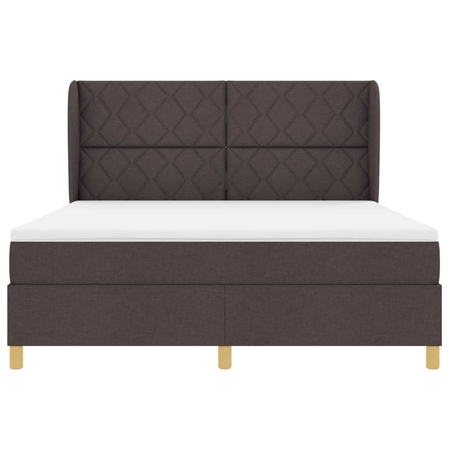 Boxspringbed met hoofdeinde Donkerbruin 200 x 180 cm Stof