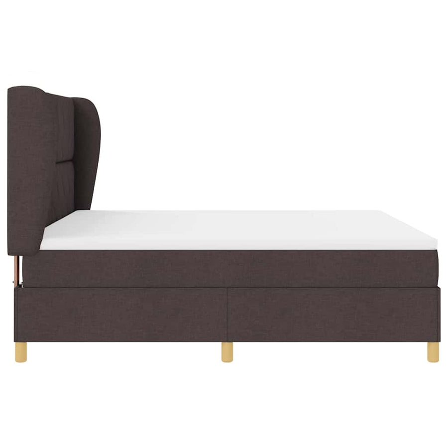 Boxspringbed met hoofdeinde Donkerbruin 200 x 180 cm Stof