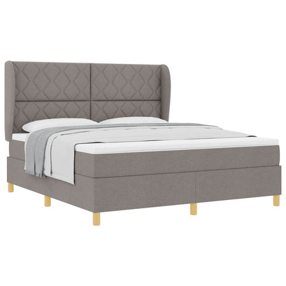 Boxspringbed met hoofdeinde Taupe 200 x 180 cm Stof