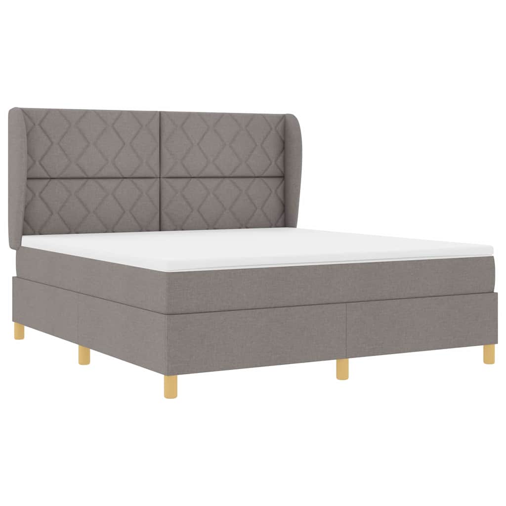 Boxspringbed met hoofdeinde Taupe 200 x 180 cm Stof