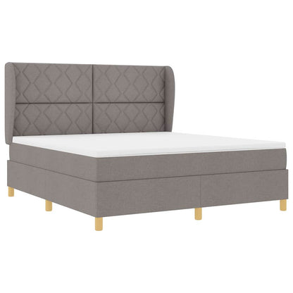 Boxspringbed met hoofdeinde Taupe 200 x 180 cm Stof