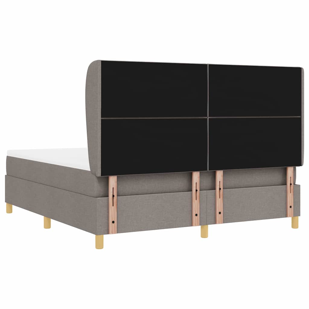 Boxspringbed met hoofdeinde Taupe 200 x 180 cm Stof