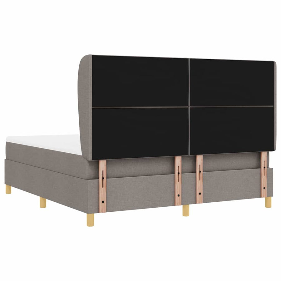 Boxspringbed met hoofdeinde Taupe 200 x 180 cm Stof
