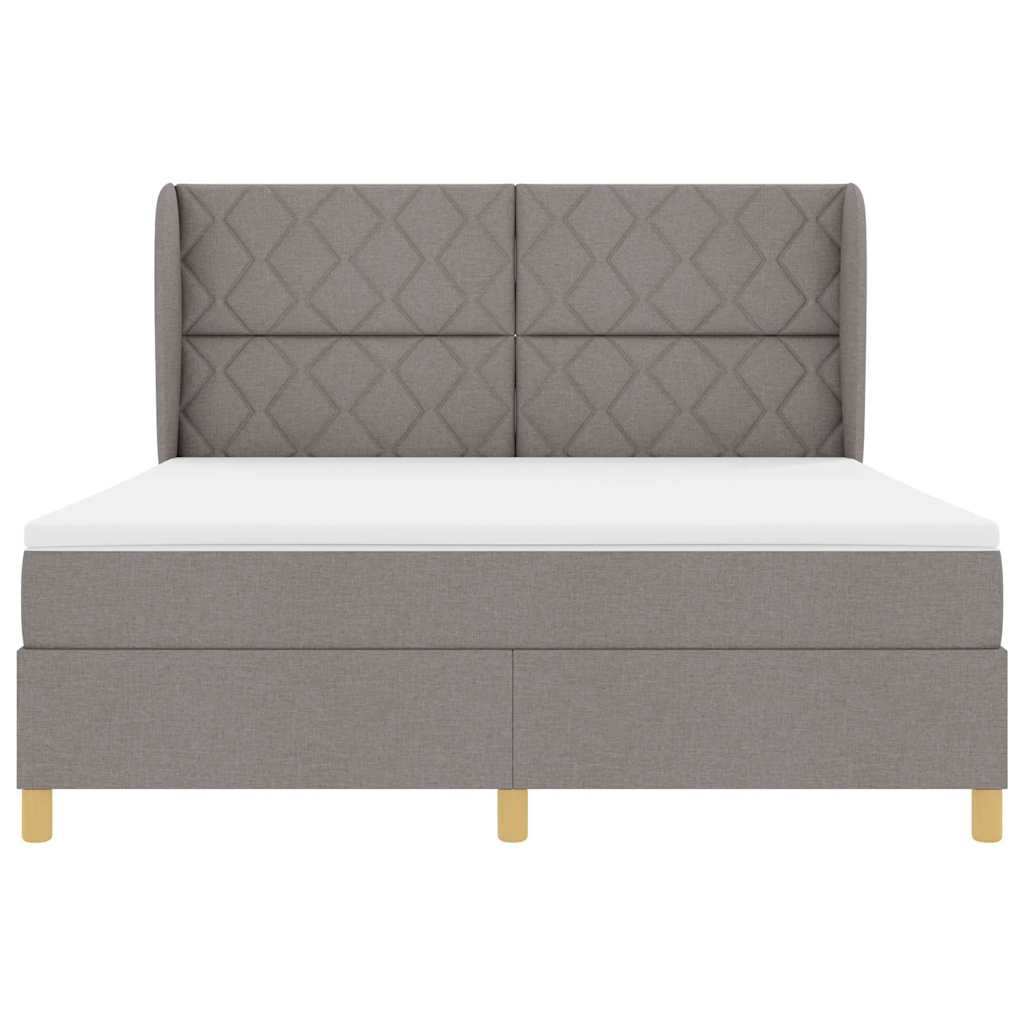 Boxspringbed met hoofdeinde Taupe 200 x 180 cm Stof