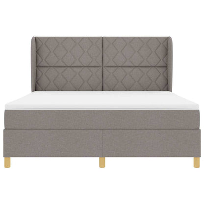 Boxspringbed met hoofdeinde Taupe 200 x 180 cm Stof