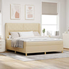 Boxspringbed 200x180 cm crème met hoofdeinde